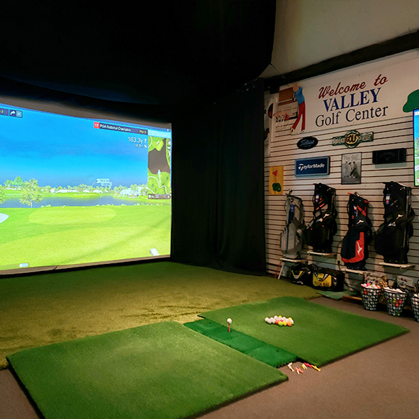 indoor hitting at valley golf